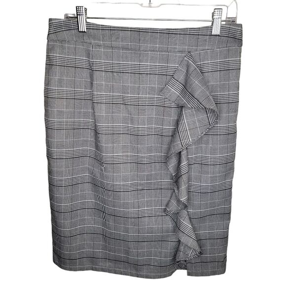 Grace Karin Dresses & Skirts - Grace Karin Plaid Ruffle Front Pencil Skirt size XL